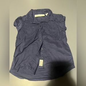 H & M navy blue button down top size 3t